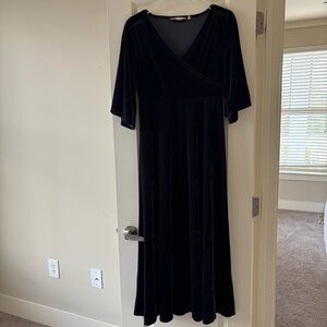 Soft surroundings Elegant Black Velvet Dress
